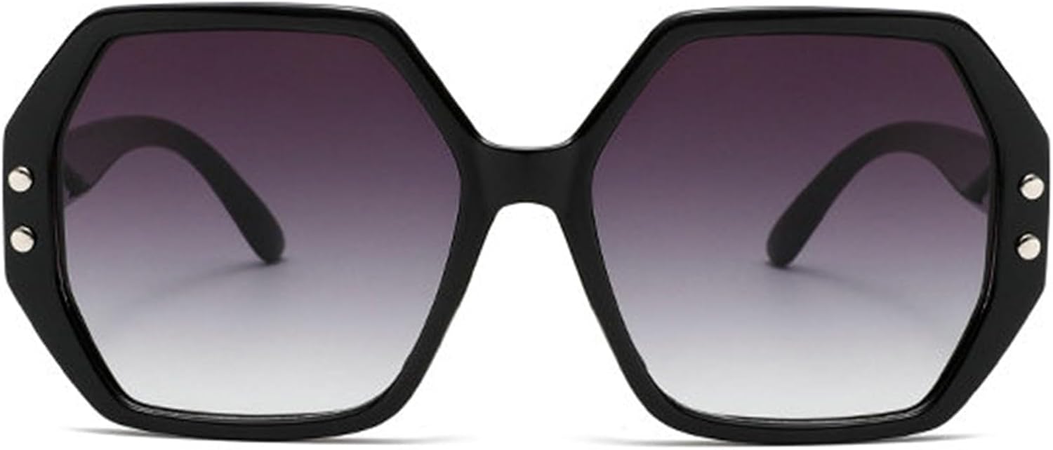 

Солнцезащитные очки Helena Oversized Retro Polygon Square Sunglasses для женщин и мужчин в стиле 90-х, с толстой оправой, дизайнерские, черные, с градиентным переходом цвета, защита от ультрафиолета UV400, C3