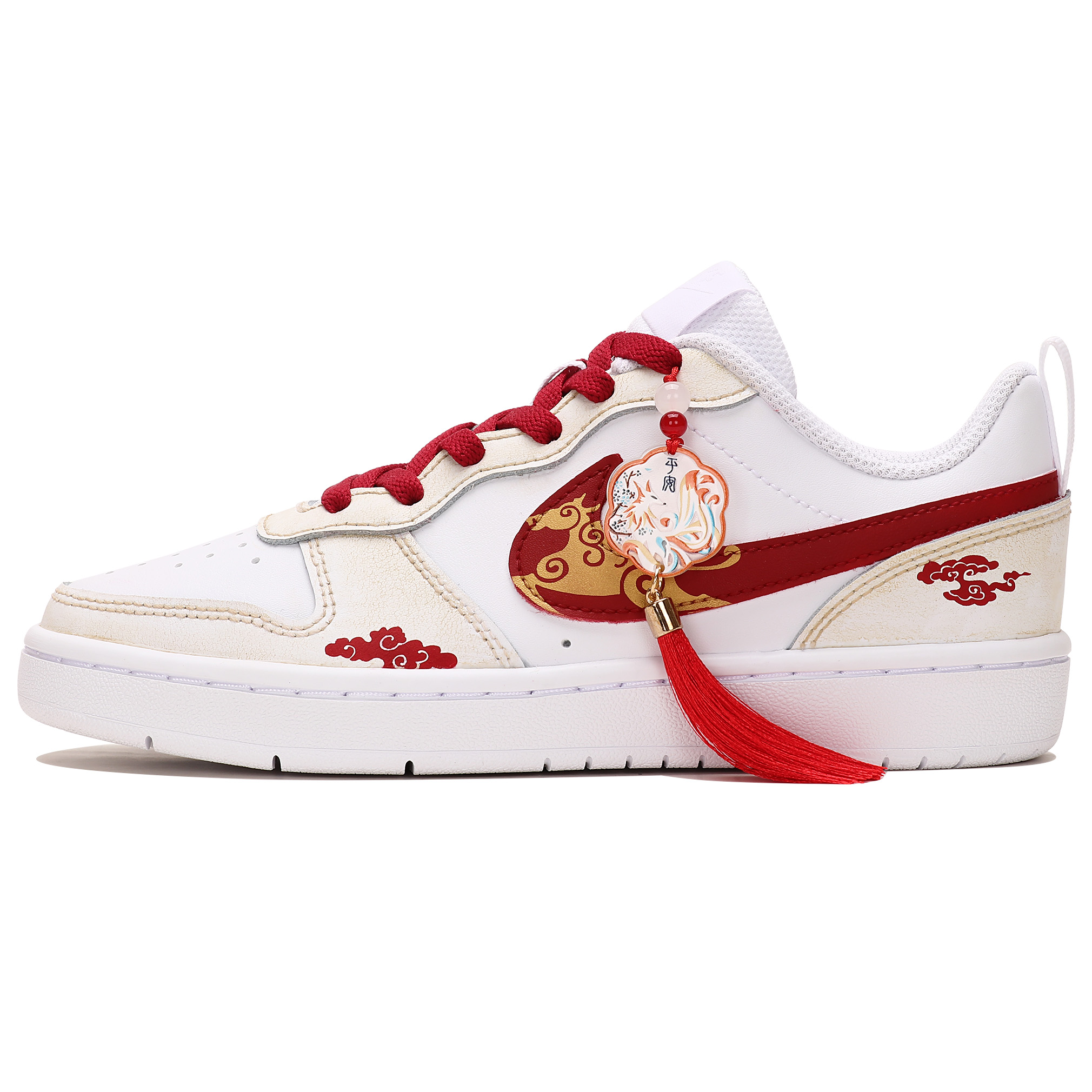 

Детские скейтборд-кроссовки low top, Court Borough, Auspicious Days Ahead, Slip Resistant, Cushioning, Abrasion Resistant Nike, бежевый красный