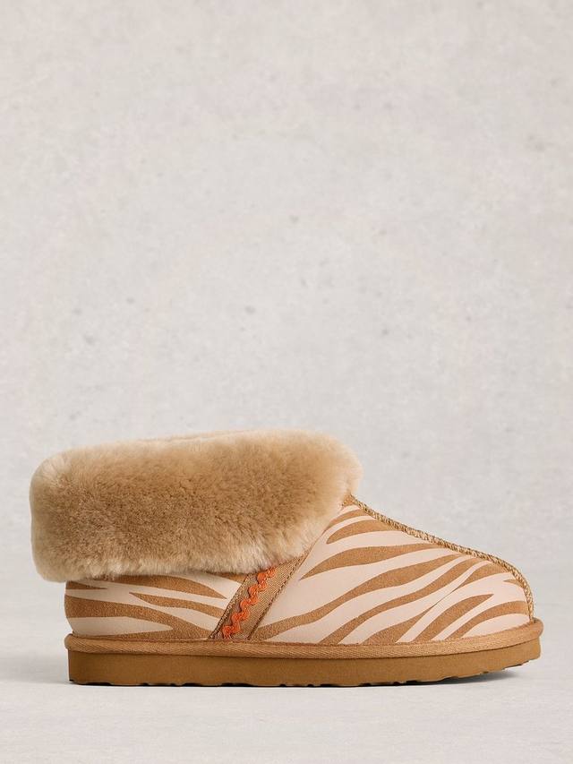 Сапоги-угги из замши с принтом "animal print" White Stuff