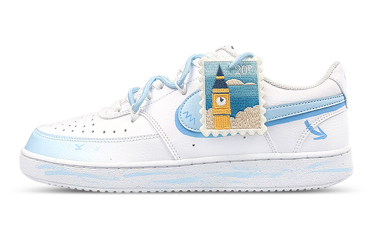 

Кроссовки Nike Court Vision 1 Skateboarding Shoes Men Low-top White/blue, белый