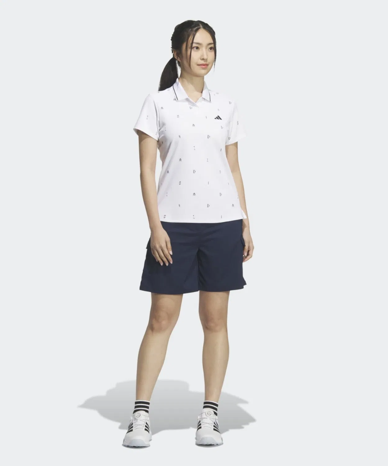 Женская polo-рубашка с коротким рукавом Climacool Monogram Adidas, Белый — фото 3