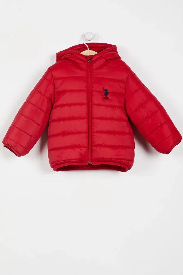 Детское зимнее пальто с капюшоном U.S. Polo Assn., Red
