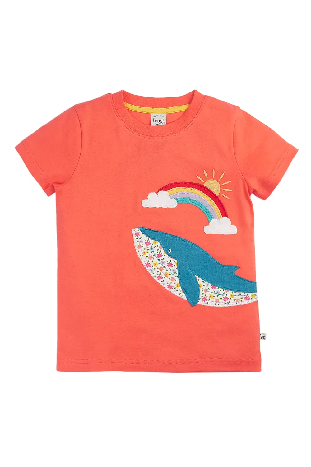 Детская футболка с аппликацией Scout Frugi, Coral