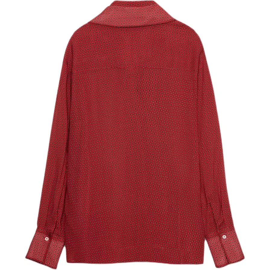Женская рубашка с лацканами ZW Shirts Red, ZARA, Red — фото 3