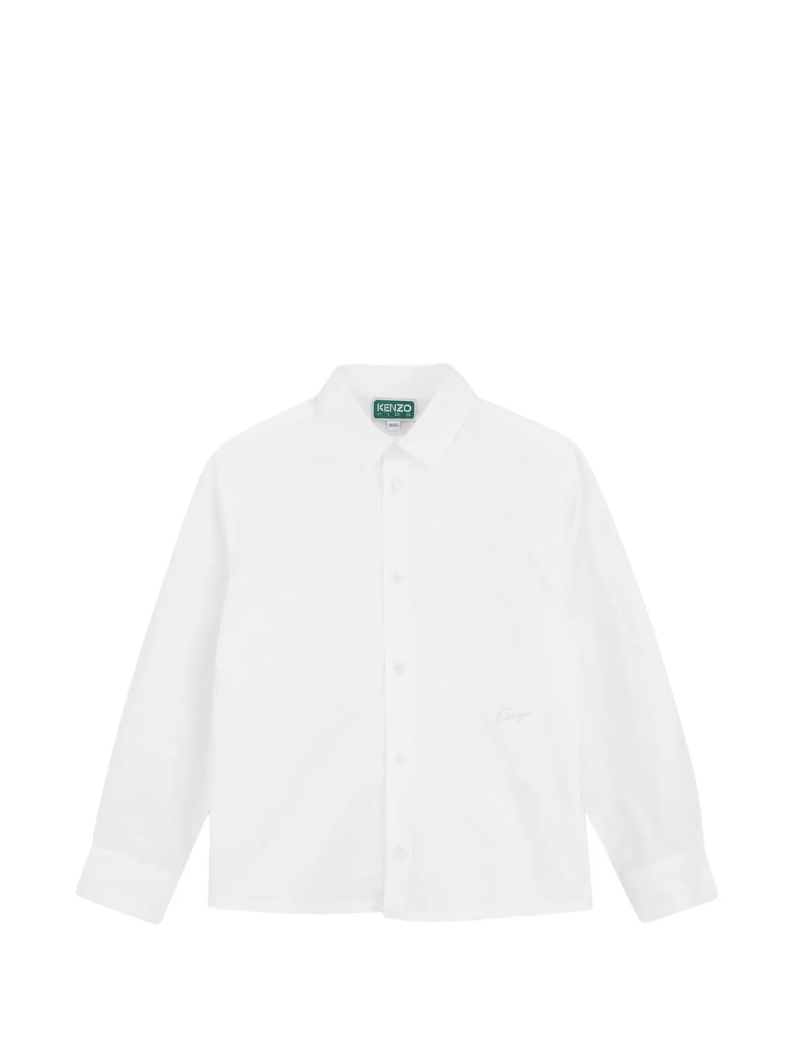 Рубашка с вышитым логотипом Kenzo Kids, белый