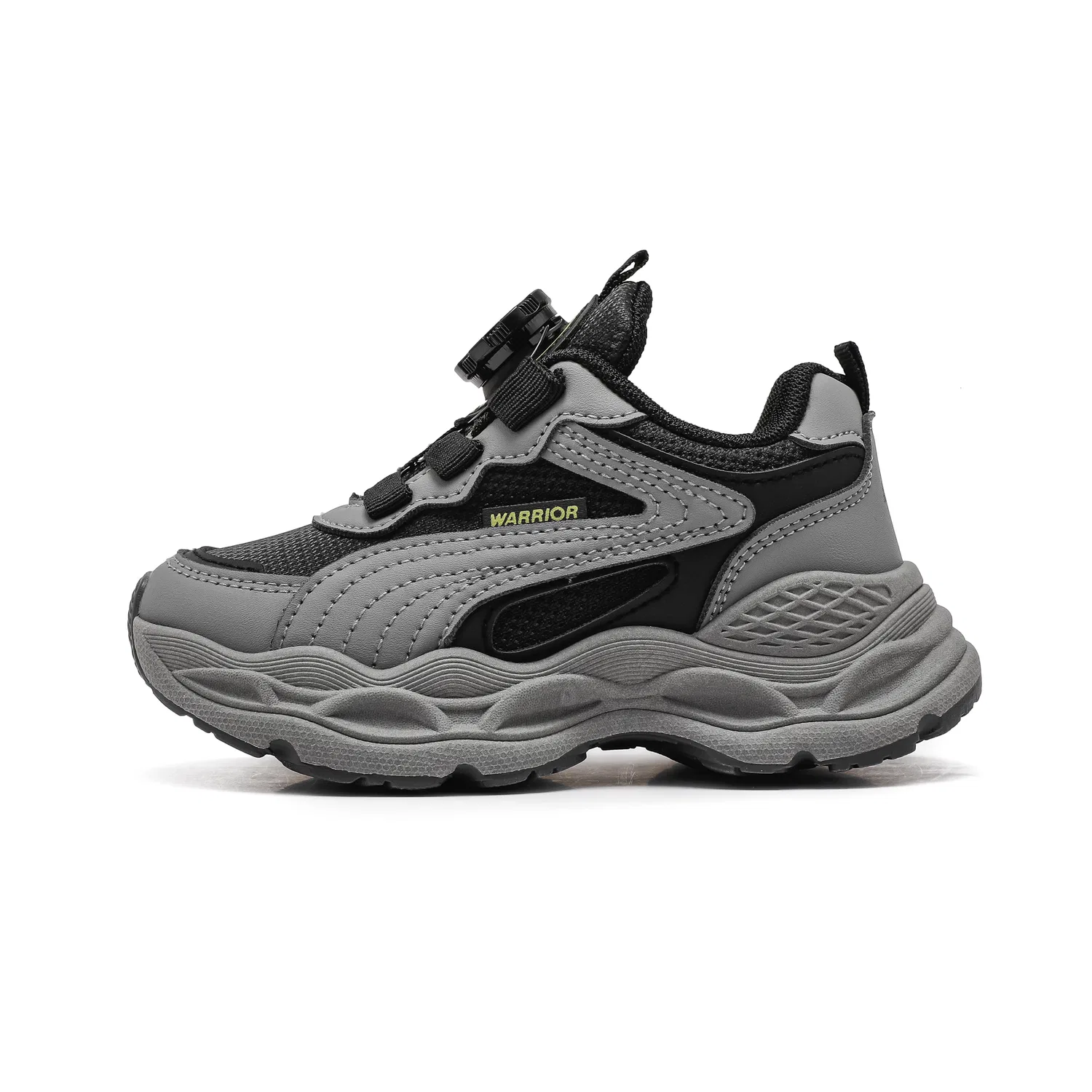 Детские повседневные кроссовки из синтетической кожи WARRIOR, Black/Gray