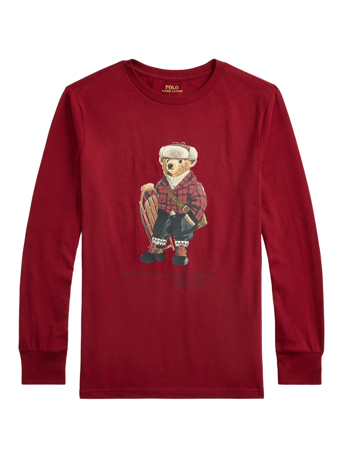 Лонгслив стандартного кроя для мальчика Polo Ralph Lauren, красный