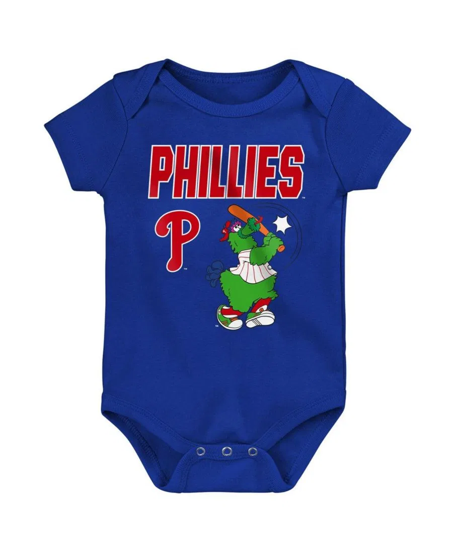 Комплект ползунков с коротким рукавом Philadelphia Phillies Home Plate Outerstuff, Blue, Cream — фото 2