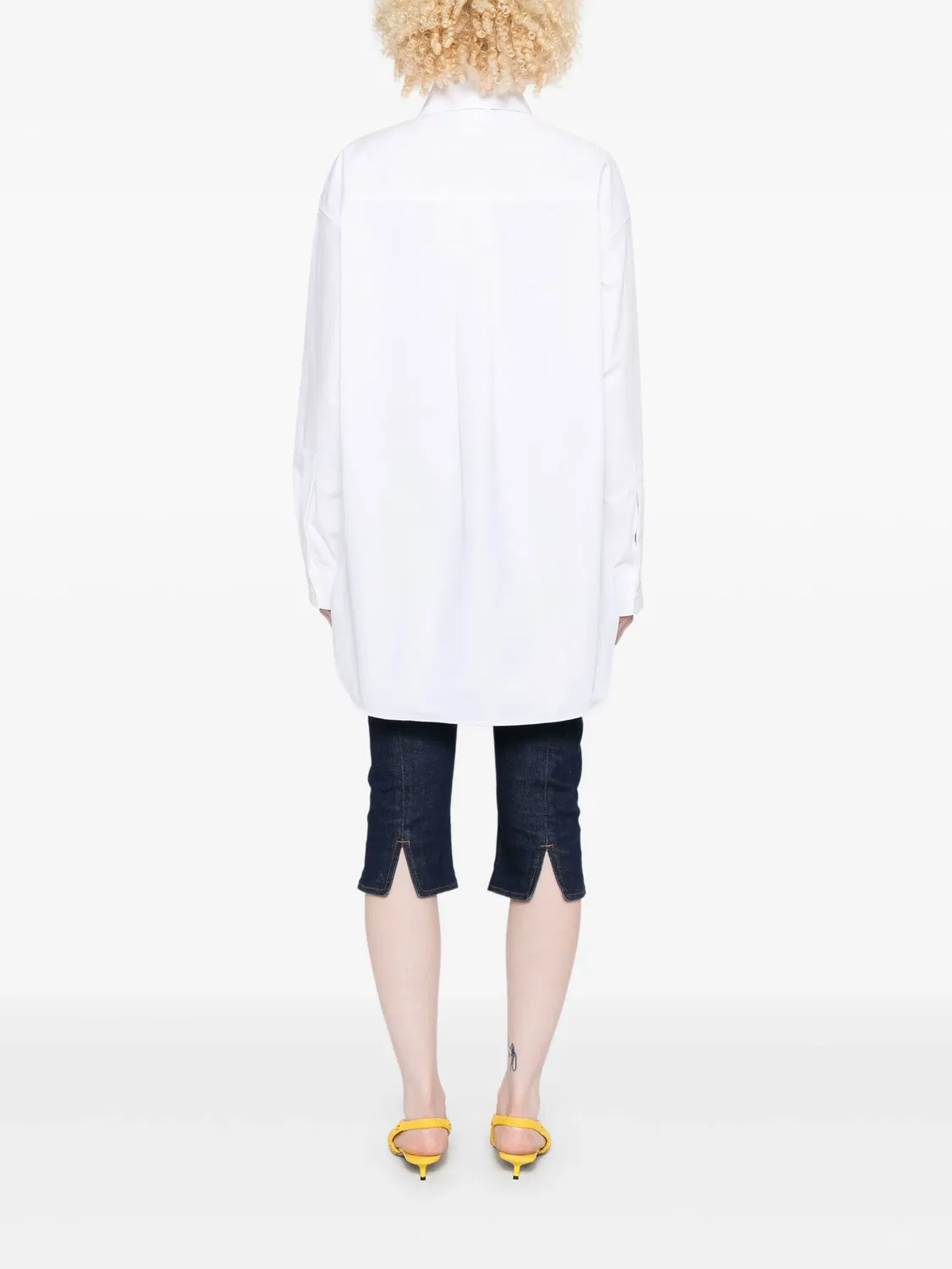 Рубашка с длинным рукавом и закругленным подолом Jacquemus, белый — фото 2