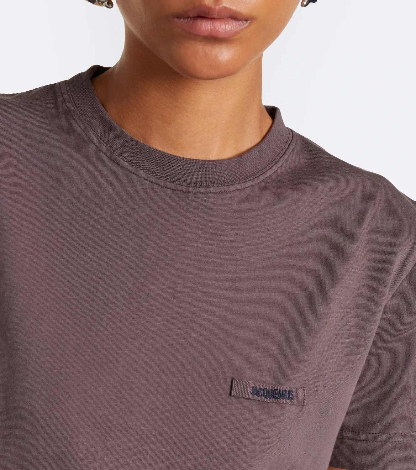 Футболка из хлопка с круглым вырезом Jacquemus, коричневый — фото 3
