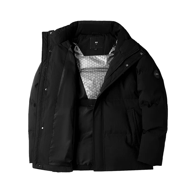 Детский пуховик без капюшона со стойкой, модель HLA Down Jackets Unisex Stand Collar Without Hood Moderate, HLA, Black 3K — фото 3