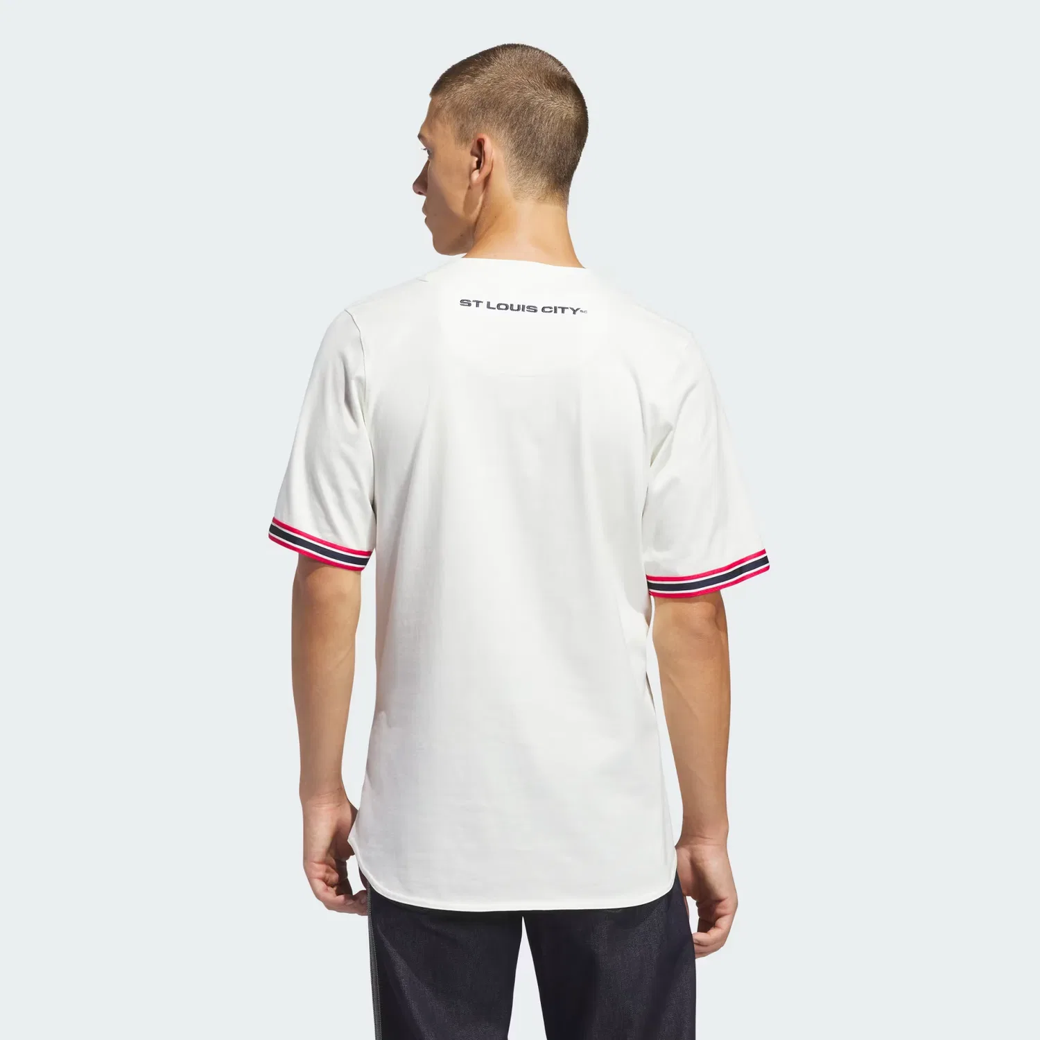 Мужская футбольная рубашка на пуговицах St Louis City SC Adidas Performance, Off White — фото 2