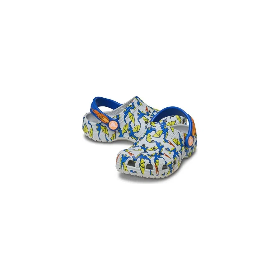 Детские спортивные сандалии Classic Dragon Graphic Clog T Crocs, Серый — фото 3