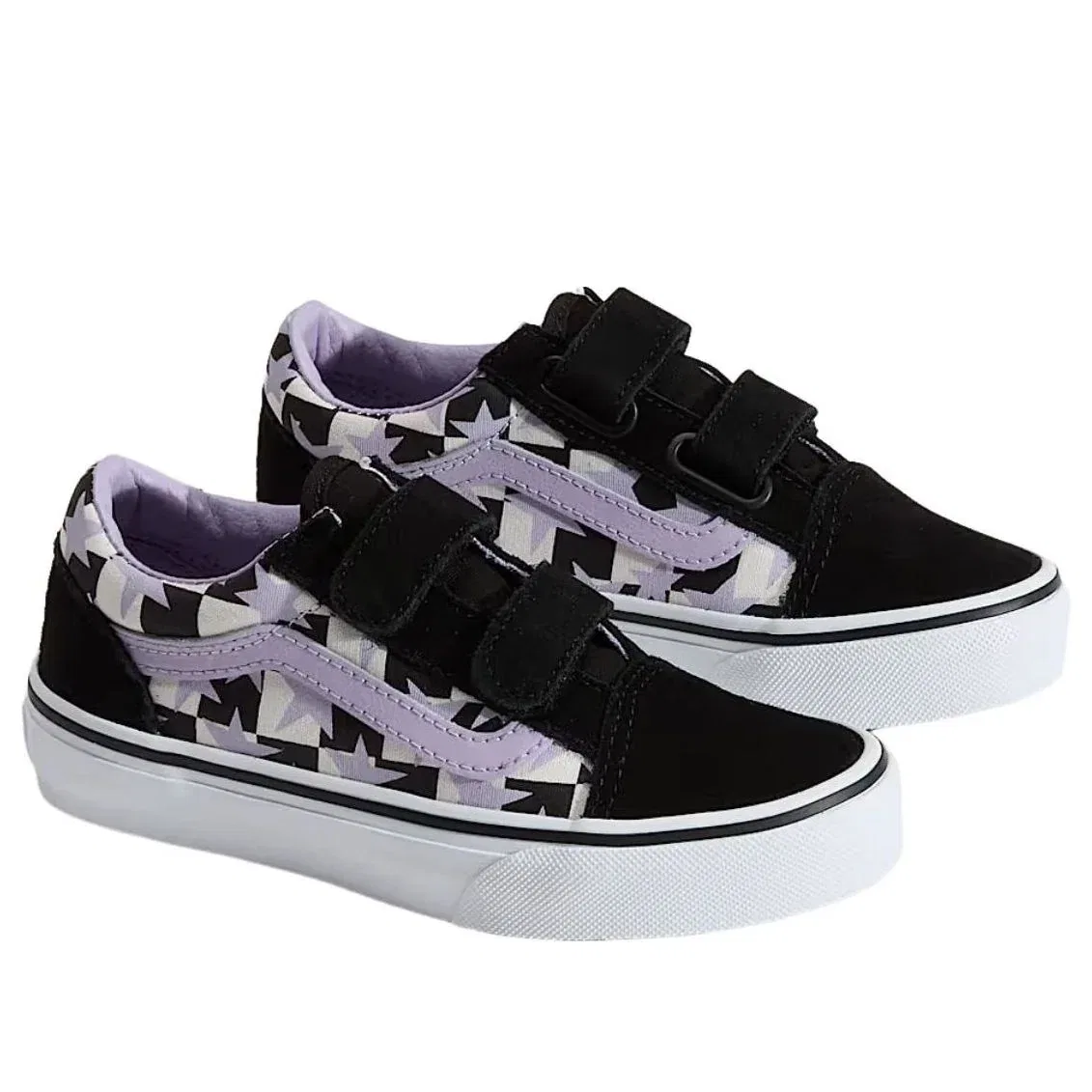 Детские кроссовки с верхом из канваса Old Skool V 'Purple Multicolor' Vans, фиолетовый — фото 2
