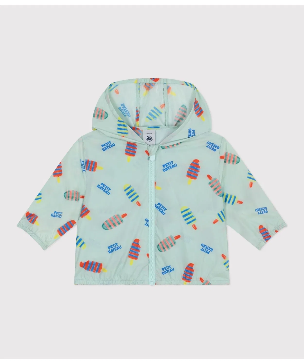 Детская куртка-ветровка с принтом Модель Print Sunbreaker PETIT BATEAU, Light Blue