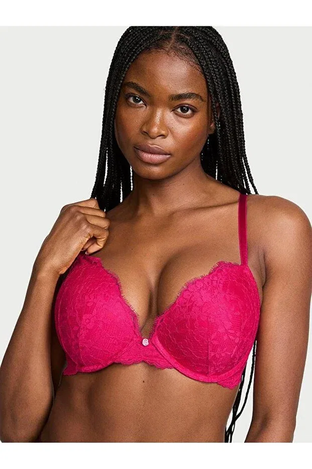 Женский бюстгальтер с кружевом пуш-ап Victoria'S Secret, Fuchsia