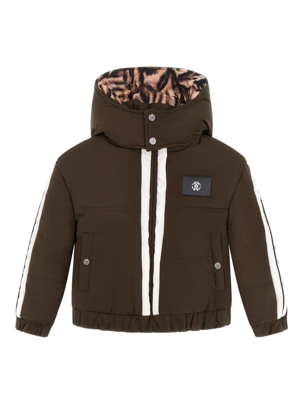 

Куртка с нашивкой-логотипом и полосками Roberto Cavalli, зеленый