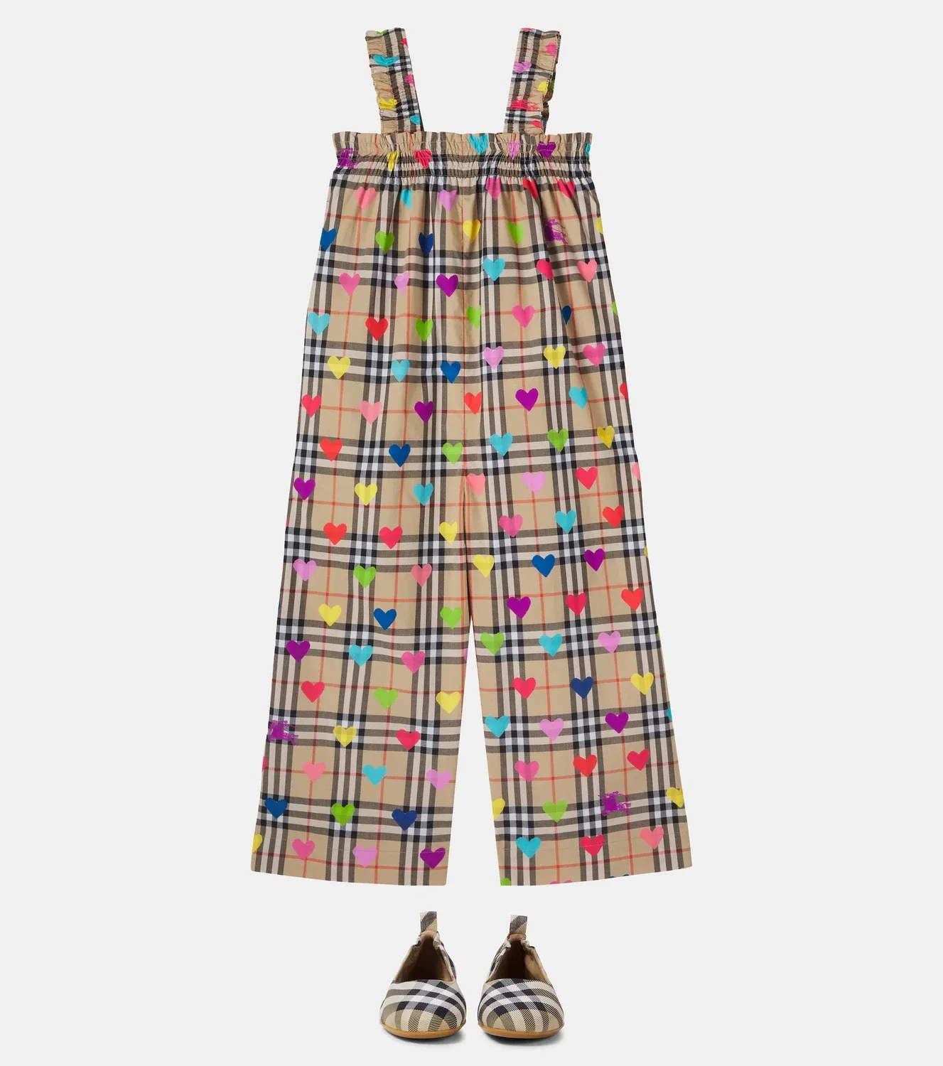 Комбинезон с принтом Burberry Kids, бежевый — фото 2