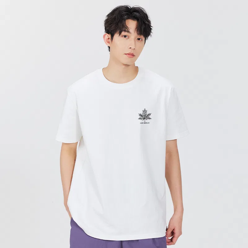 Детская футболка с принтом Ma Lucky Maple Leaf Chest Logo MINISO, Forest Green — фото 4