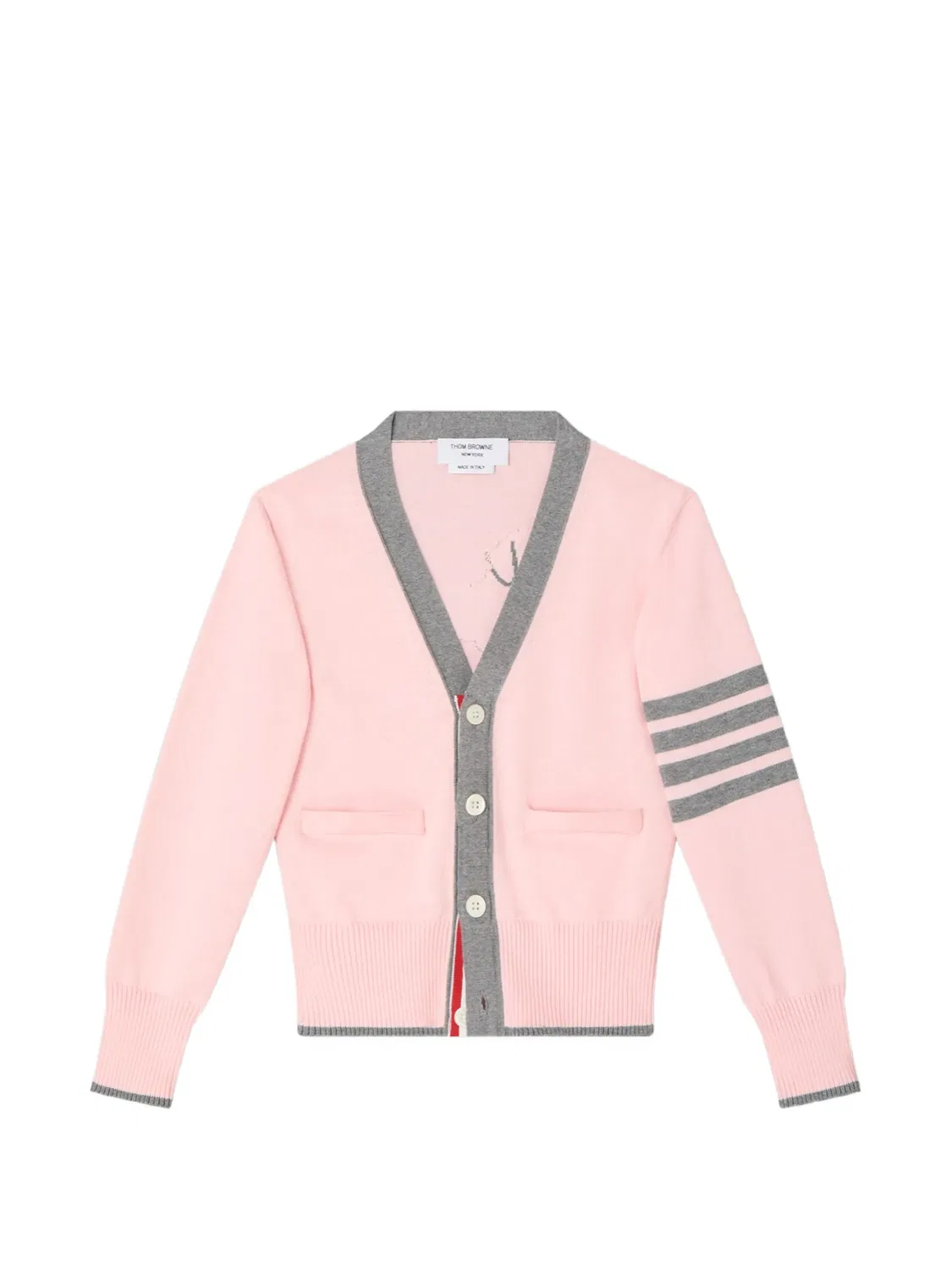 Кардиган Hector с полосками 4-Bar Thom Browne Kids, розовый