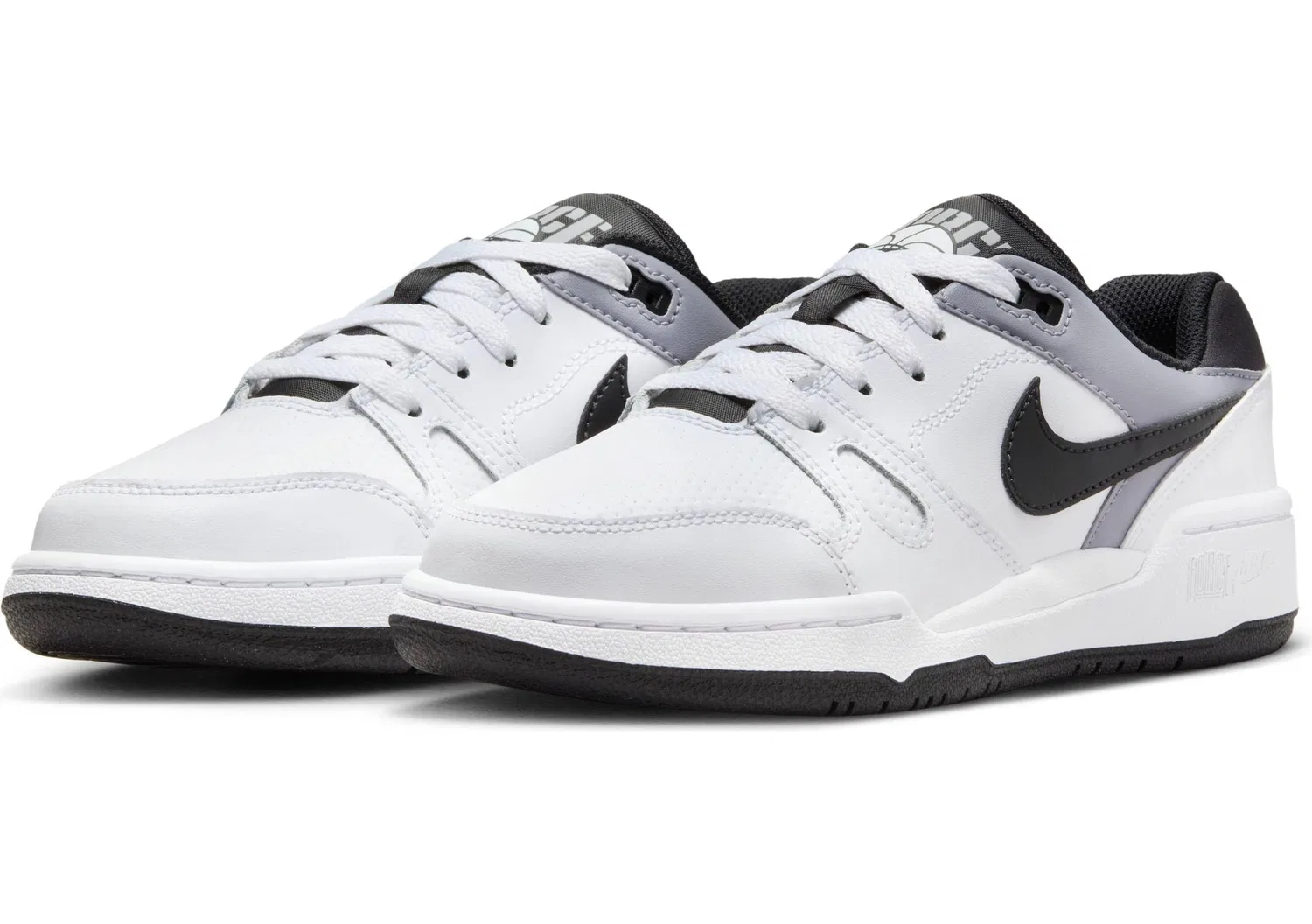 Детские кроссовки для мальчиков с кожаным верхом Full Force Gs NIKE, White Black Pewter — фото 2