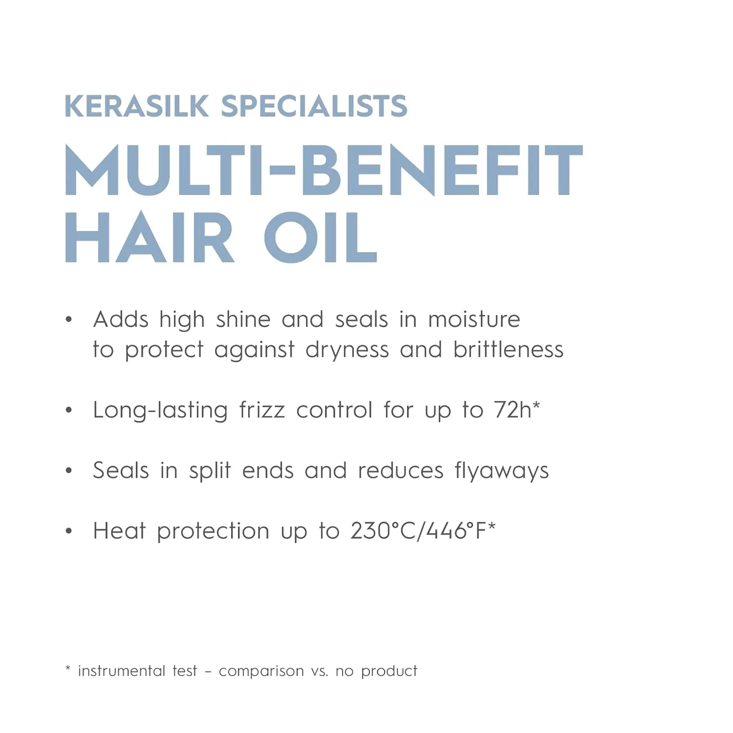 KERASILK Масло для волос Multi-Benefit, 50 мл: защищает кончики, убирает пушистость, предотвращает повреждения, придает блеск и термозащиту — фото 3