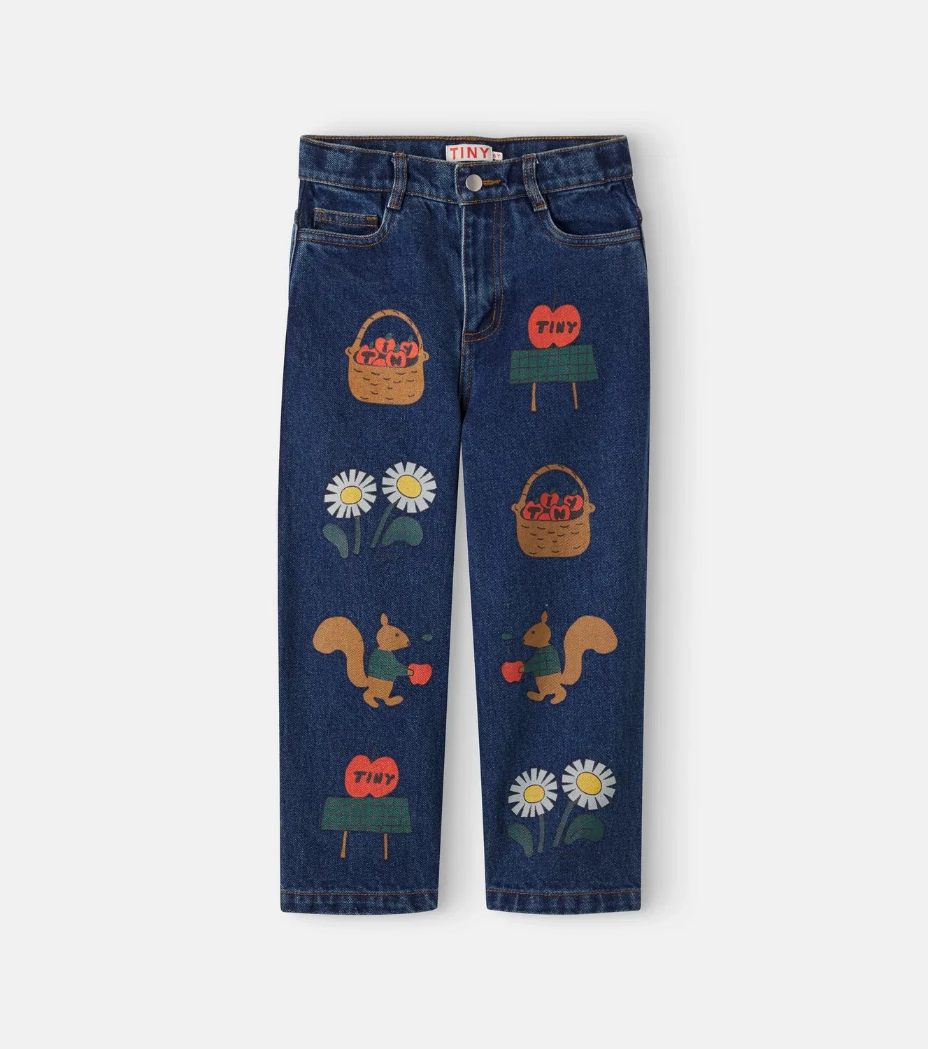 Джинсы с принтом Tiny Apples Tinycottons, синий