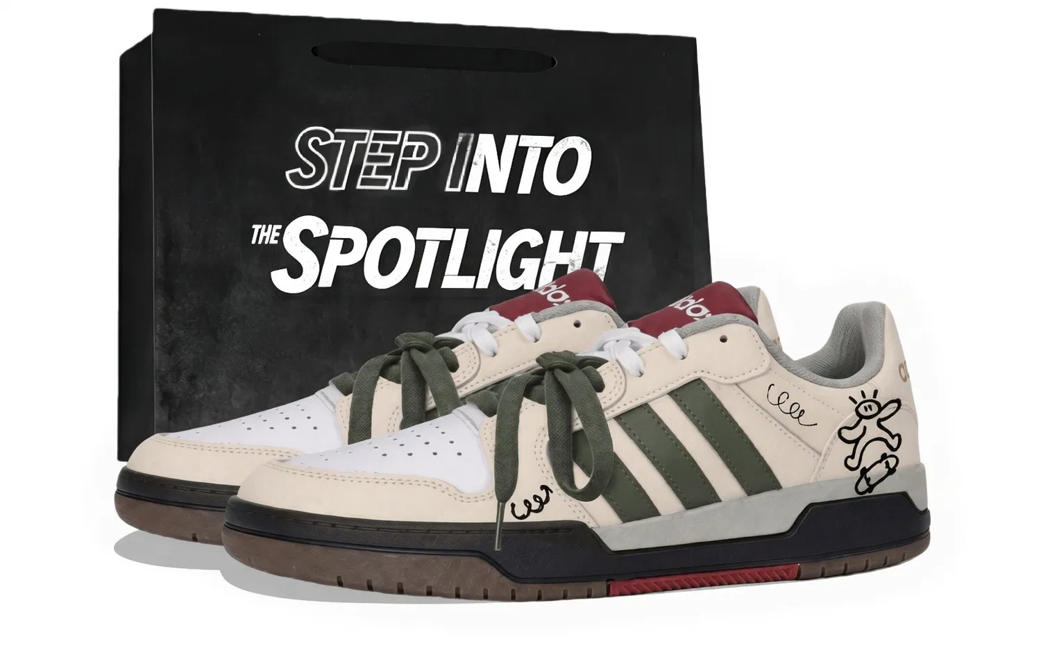 Детские скейтборд-кроссовки с низким верхом Red/White/Green Adidas