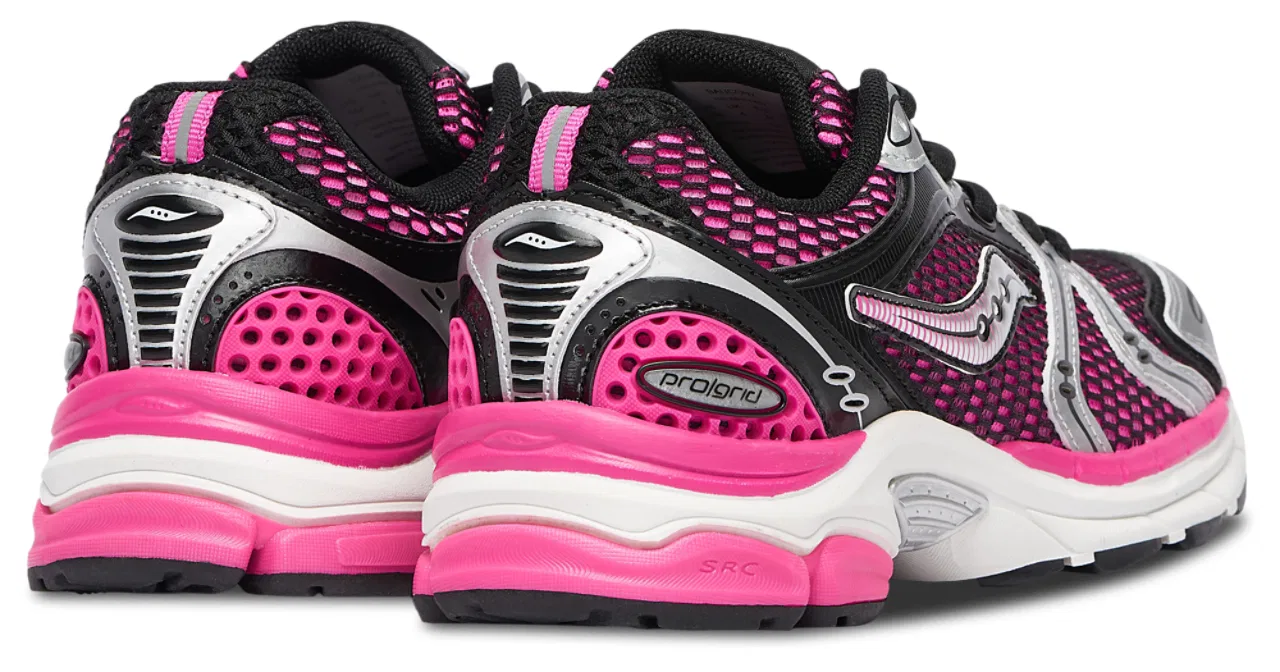 Детские кроссовки для девочек с открытым верхом из сетки ProGrid Triumph 4 Saucony, Pink/Black — фото 3