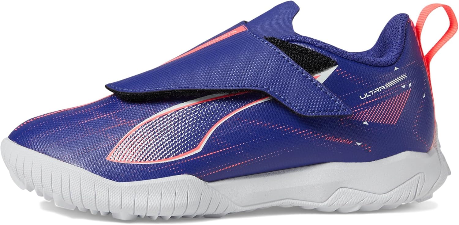 Детские спортивные кроссовки Puma Ultra Play с застежкой-липучкой для газона, Lapis Lazuli-puma White-sunset Glow — фото 4