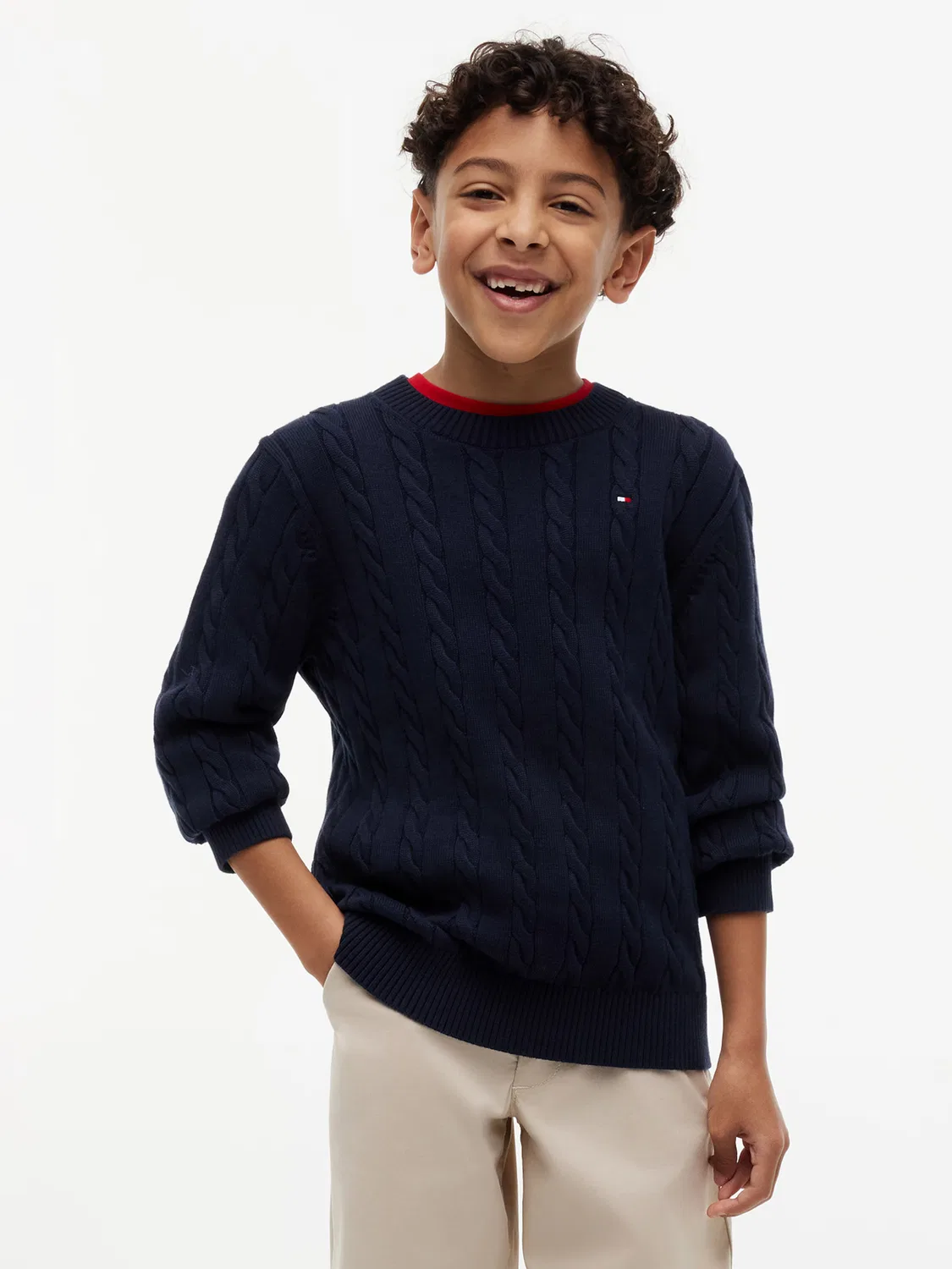 Свитер Tommy Hilfiger Essential темно-синего цвета — фото 2