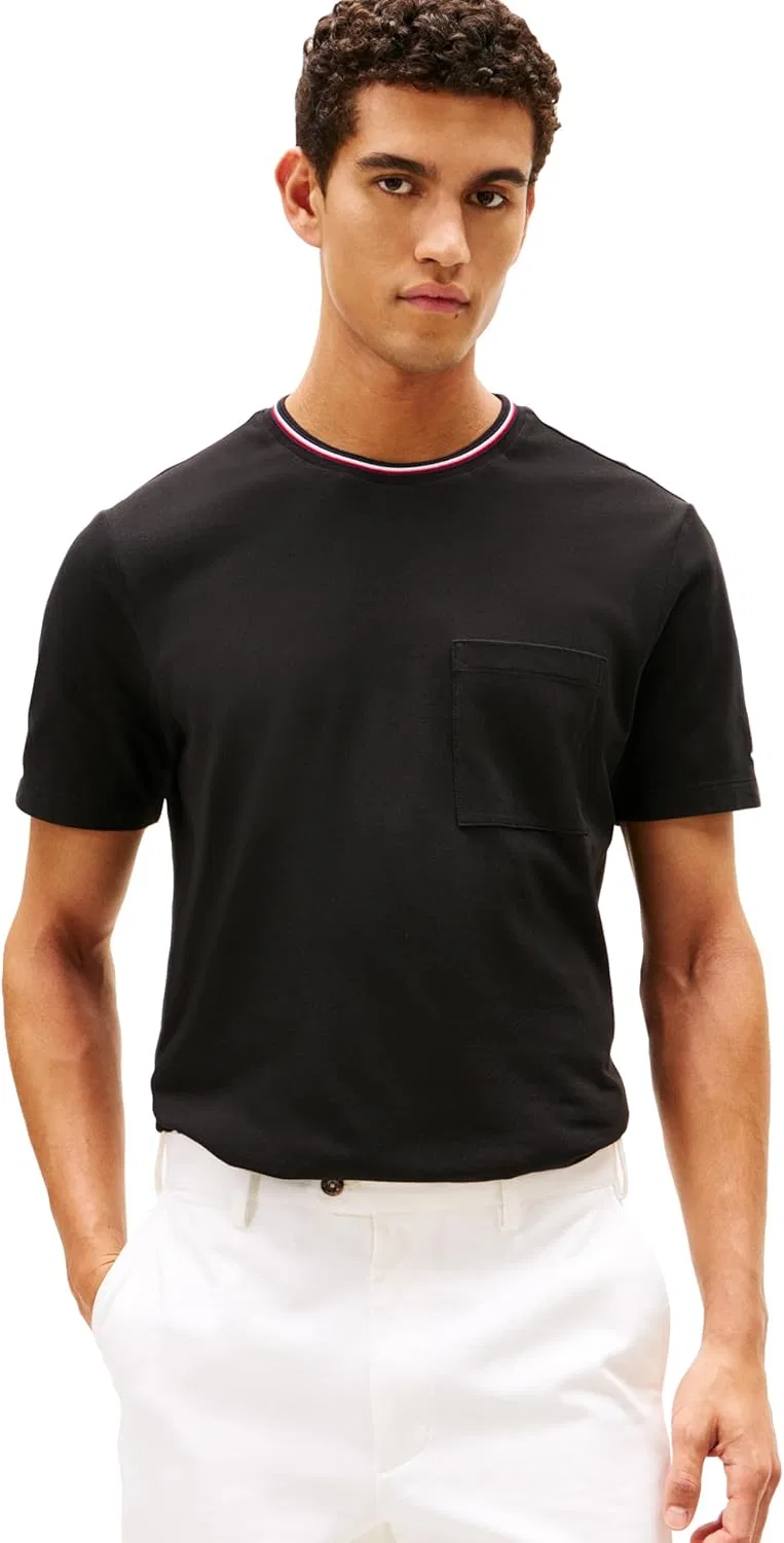 Мужская футболка с принтом и карманом Tommy Hilfiger, Black