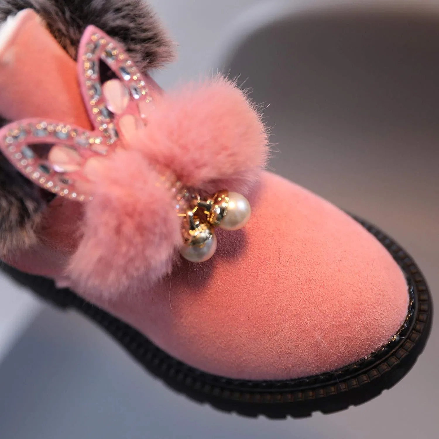 Детские зимние сапоги для девочек с мехом, модель Snow Boots, Pink — фото 4