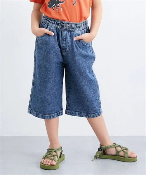 Детские джинсовые шорты свободного кроя Wide Denim Half Pants QUNTSTYLE, Blue