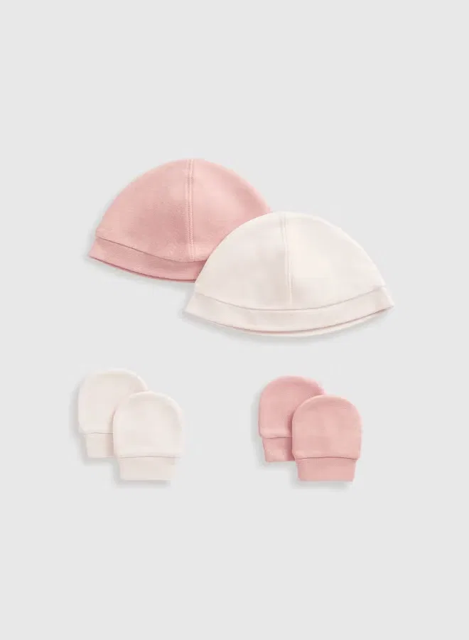 Шапка с рукавицами комплект 2 предмета Mothercare, розовый
