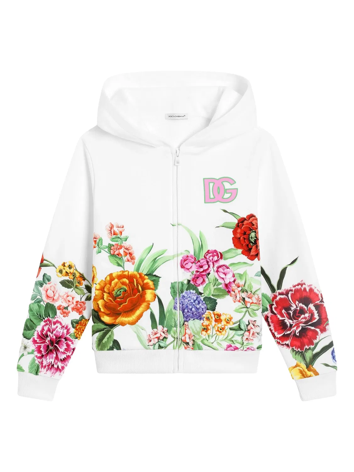 Худи с цветочным принтом Dolce & Gabbana, белый