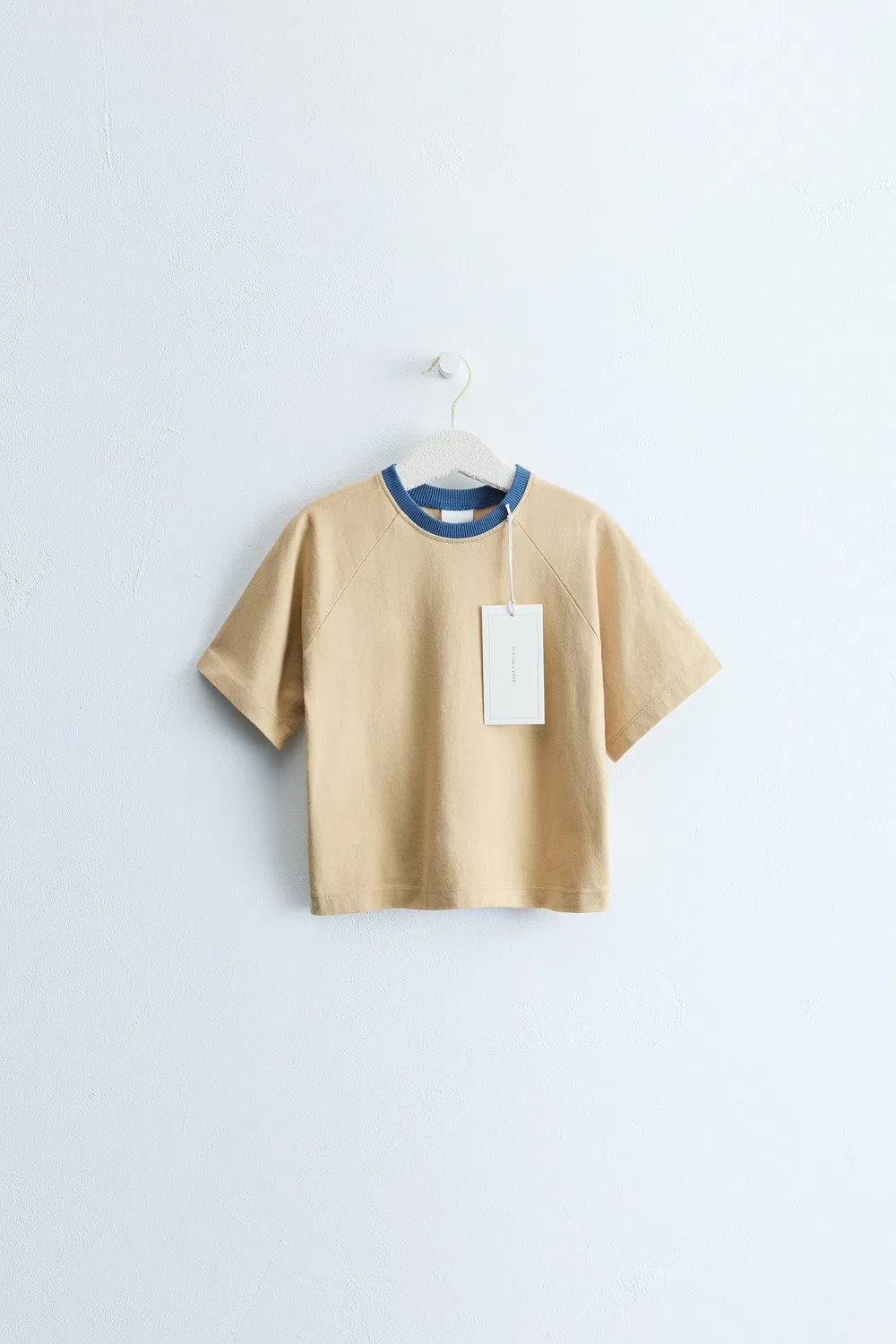 Футболка Zara Timeless с контрастной отделкой, Khaki
