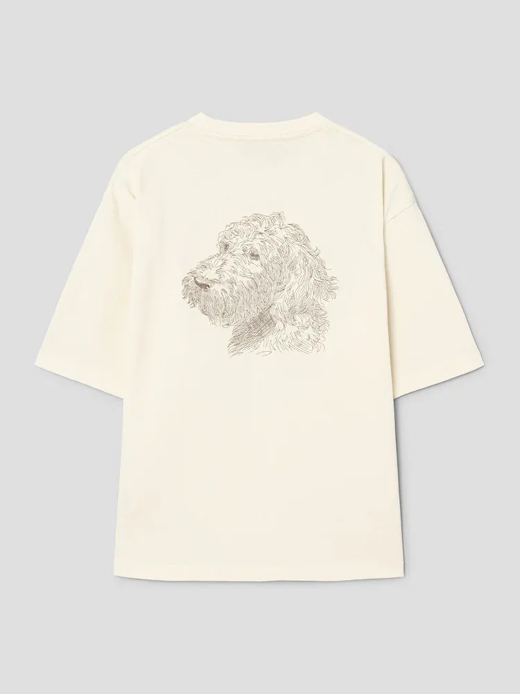 Футболка оверсайз с принтом Bichon, Le Tshirt Rita JACQUEMUS, Ivory — фото 2