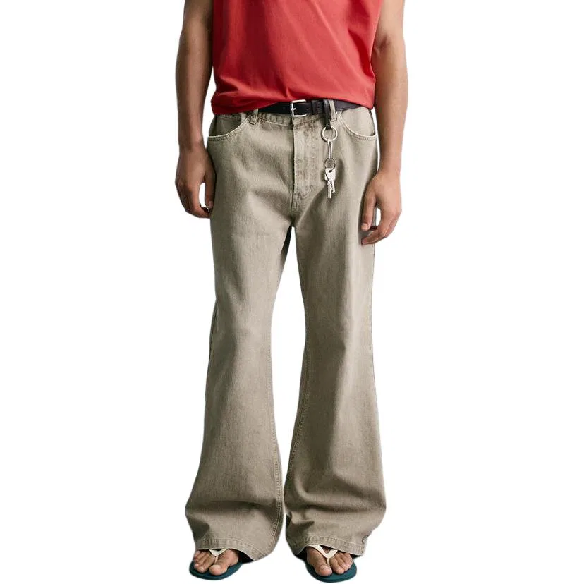 Женские брюки casual с расклешением Beige ZARA, Beige