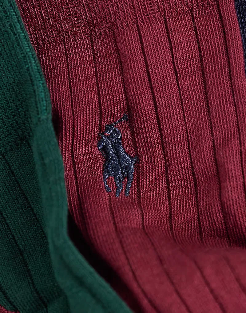 Носки высокие в рубчик с логотипом Icon 3 шт Polo Ralph Lauren, мультиколор — фото 3