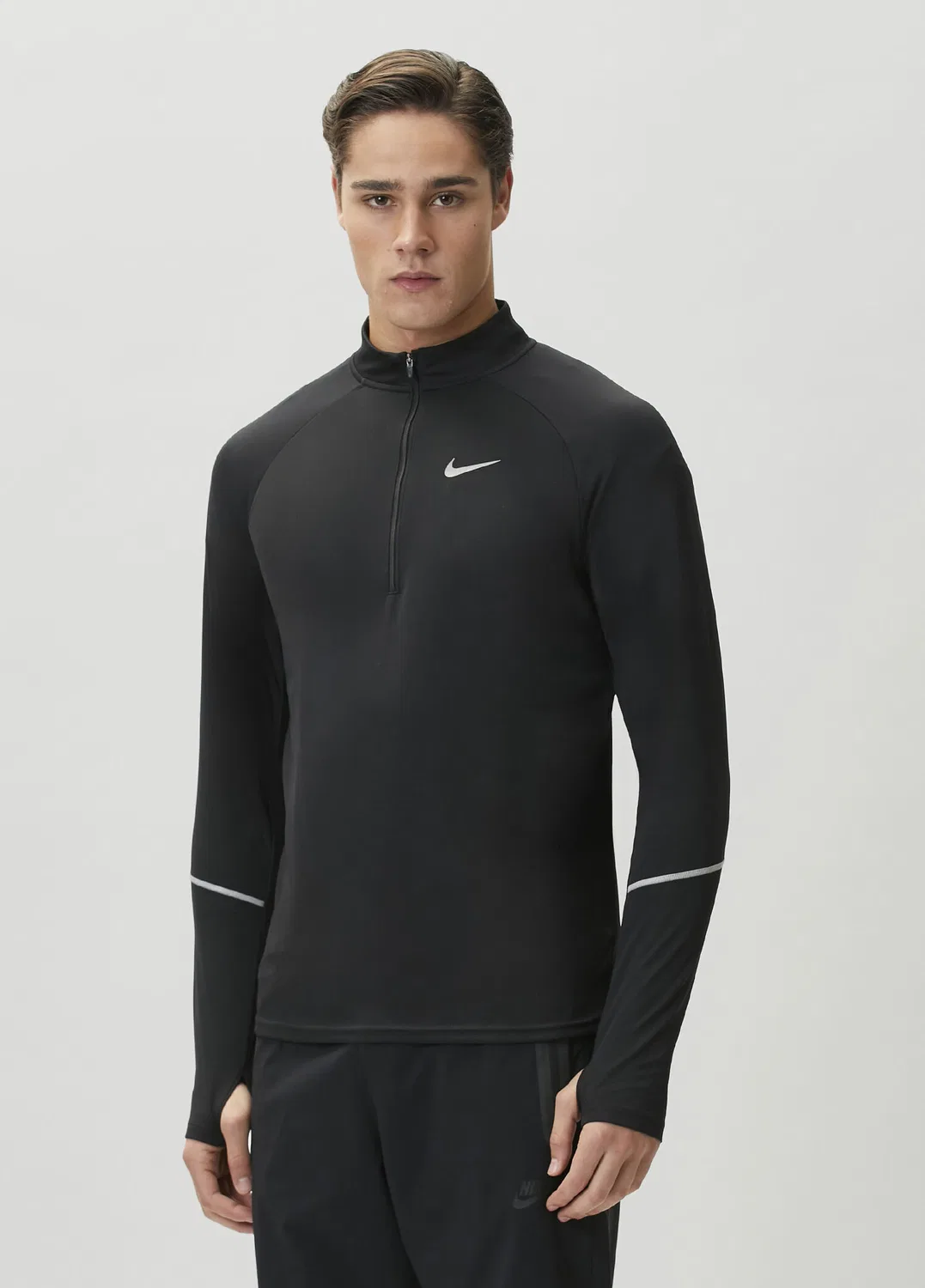 Футболка длинный рукав Nike Miler Dri-FIT, black-grey — фото 3