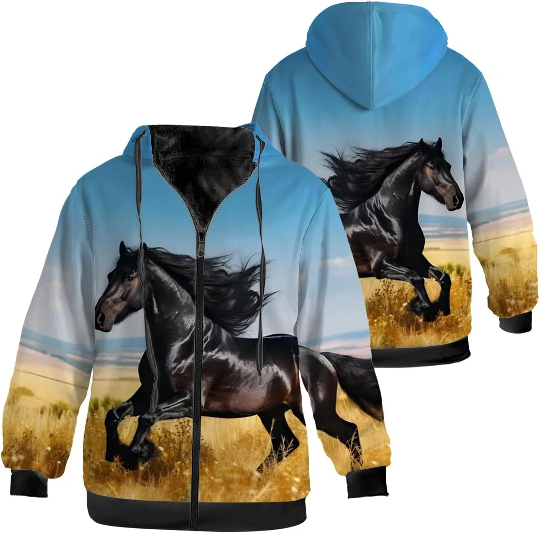 Мужская зимняя куртка с флисовой подкладкой, Zip-up Hoodie, синий/чёрный — фото 3
