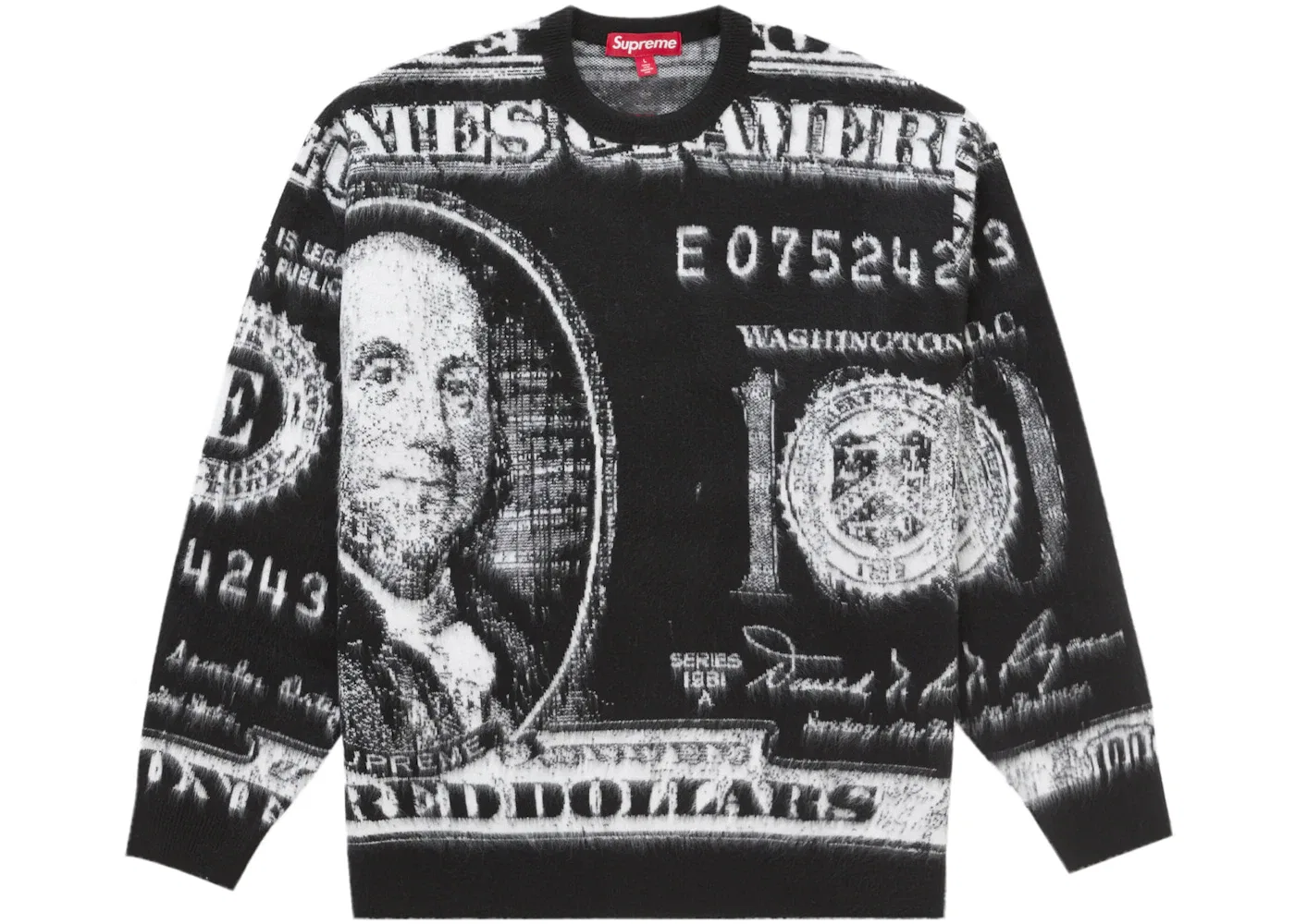 Мужской свитер Supreme Money Sweater Supreme, Black