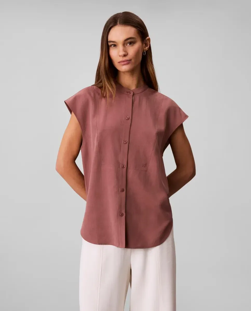 Женская рубашка из льна и тенселя Calvin Klein, Marrón