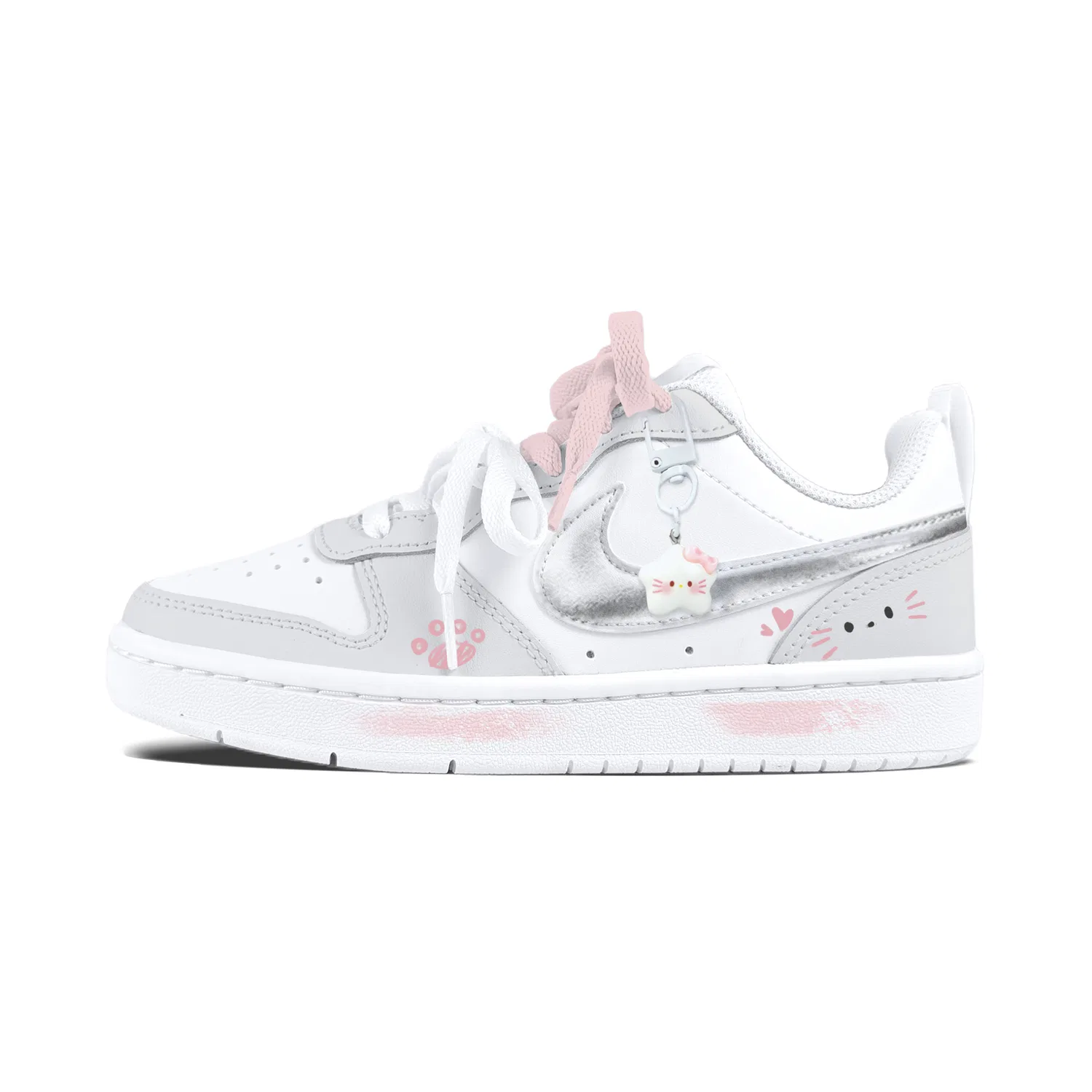 Детские кроссовки для скейтбординга с принтом Silver Pink Nike