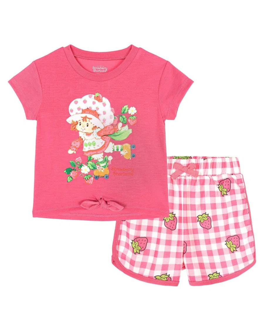 Комплект из футболки и шорт с принтом Strawberry Shortcake Strawberry Shortcake, Strawberry Pink