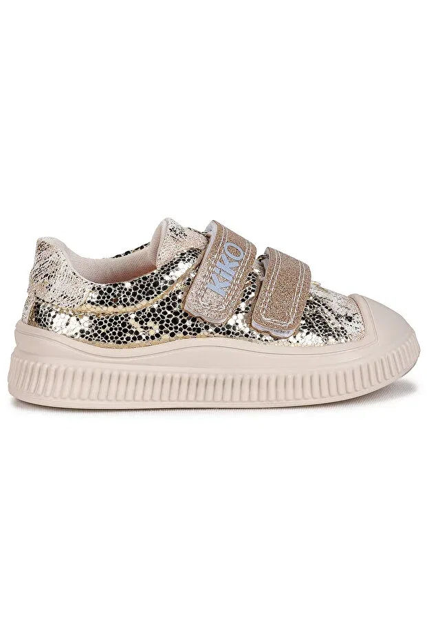 Детские повседневные туфли для девочек на липучке Kiko Kids, Gold — фото 4