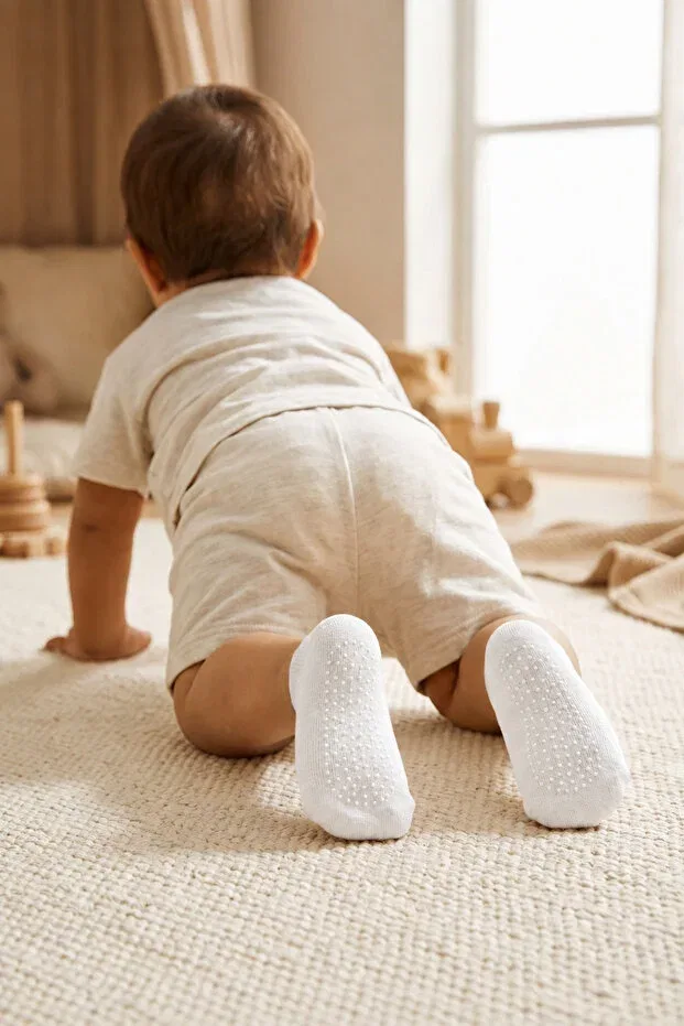 Детские носки для новорожденных с принтом Lovers baby invisible socks Katia&Bony, White — фото 2