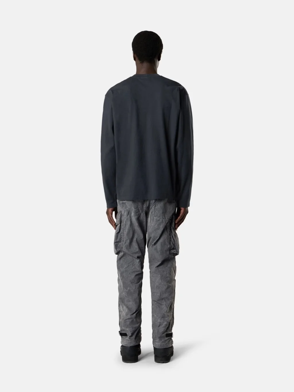 Мужской лонгслив Stone Island Regular Fit With Tonal Compass Logo Patch, темно-синий — фото 4