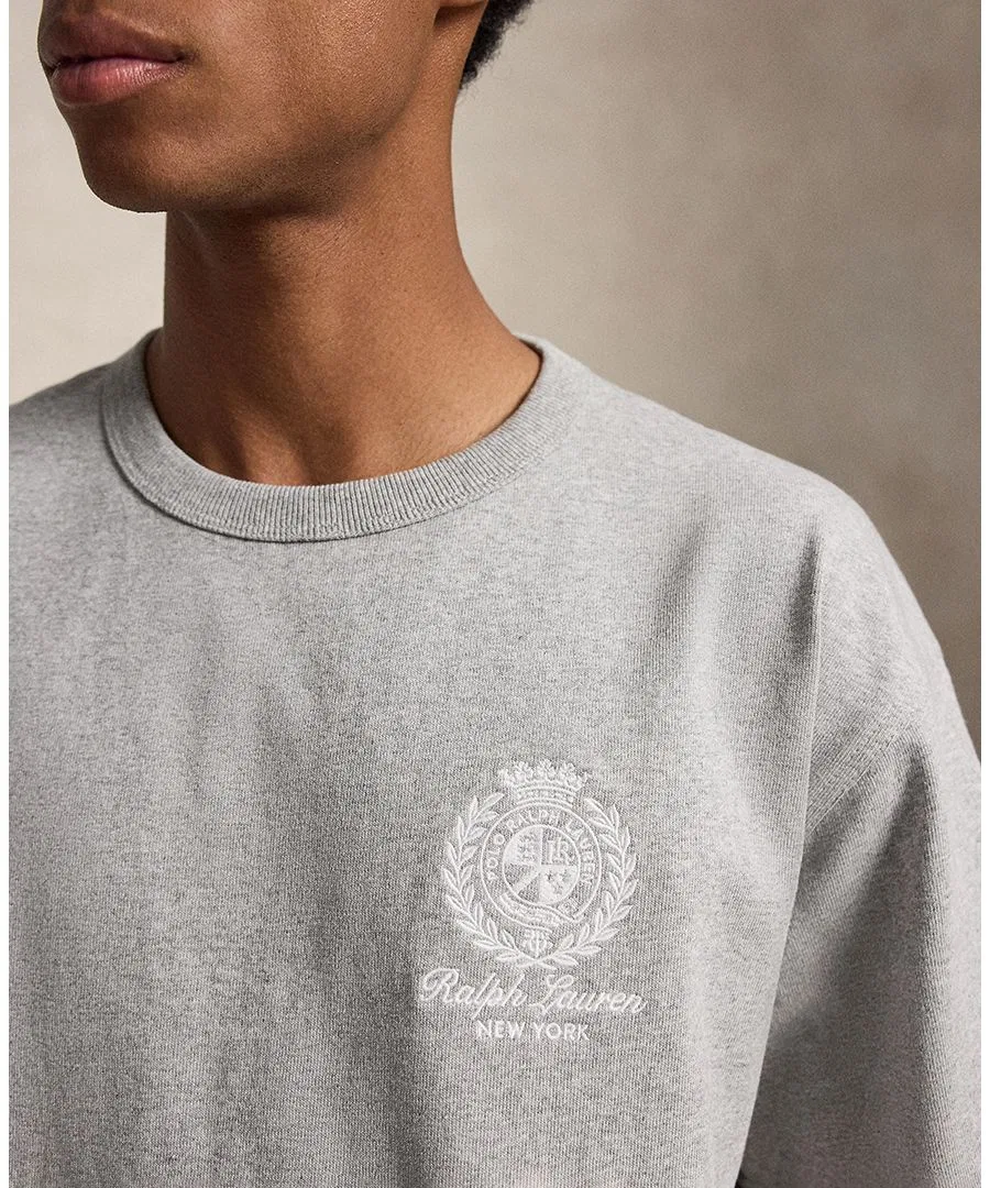 Футболка свободного кроя с вышивкой Polo Ralph Lauren, Andover Heather — фото 4